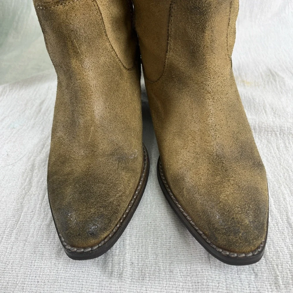 Diba True Womens Brown Suede Slip On Knee High Boots 6.5 Western Country Distres